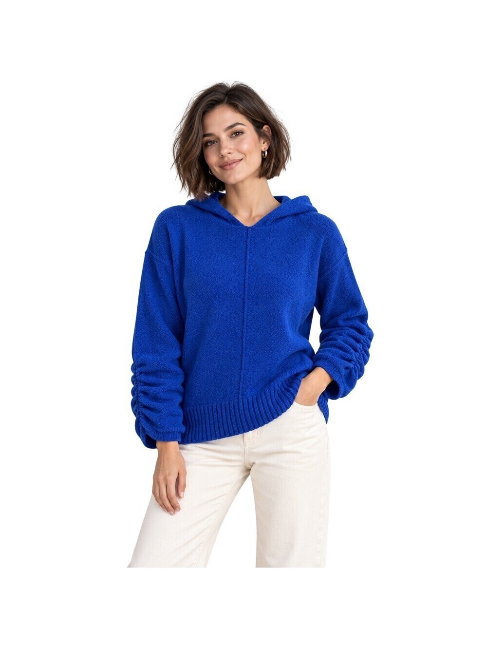 Moth by Anthropologie Size XS Hooded Sweater Royal Blue Long Sleeve